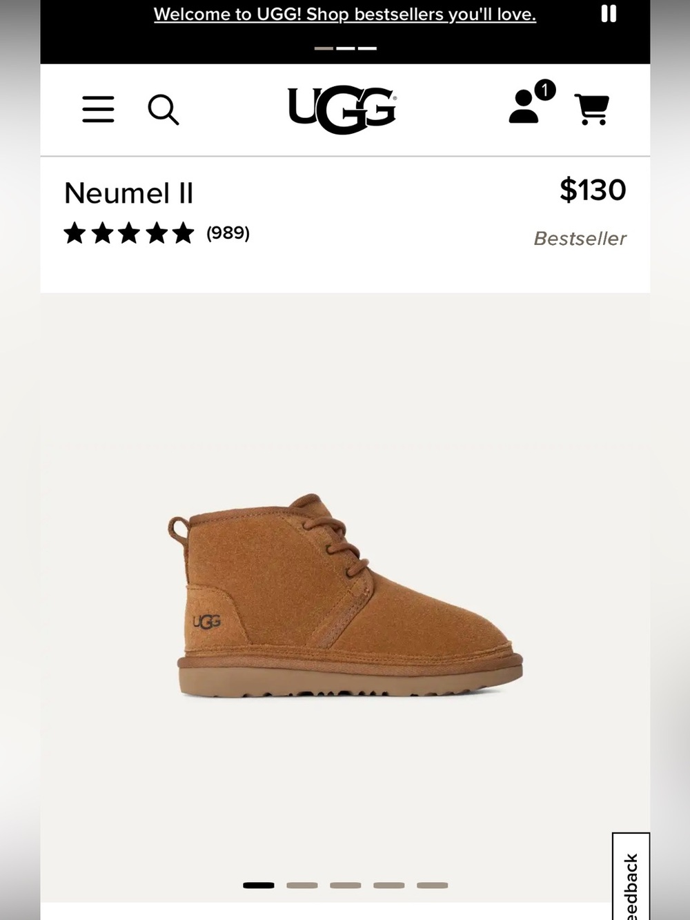 UGG Kids Neumel II Boot - Chestnut Brown